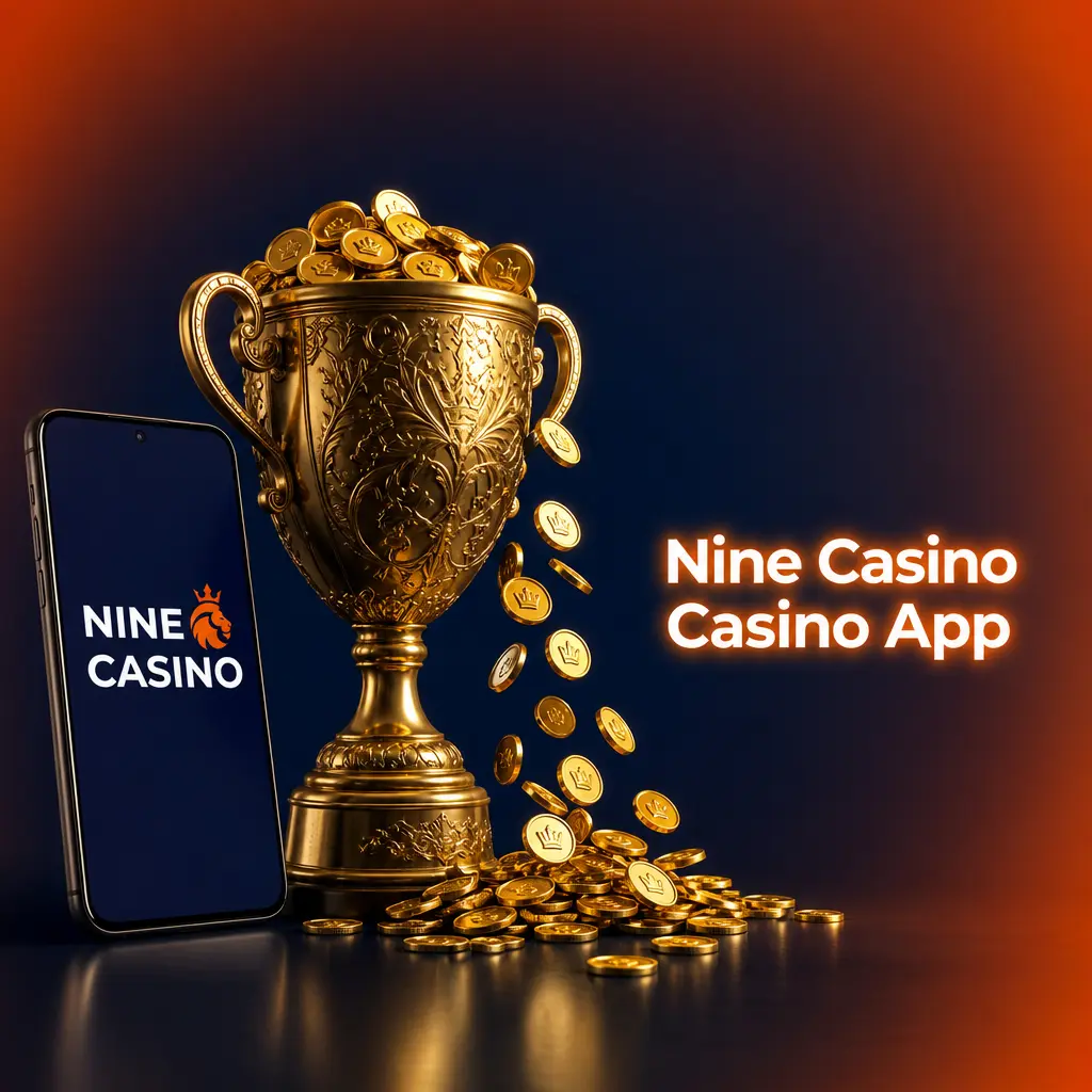 Nine Casino app screen showing live casino tables and slots