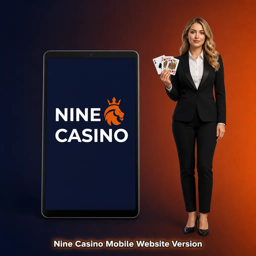 Nine Casino mobile website on a smartphone browser