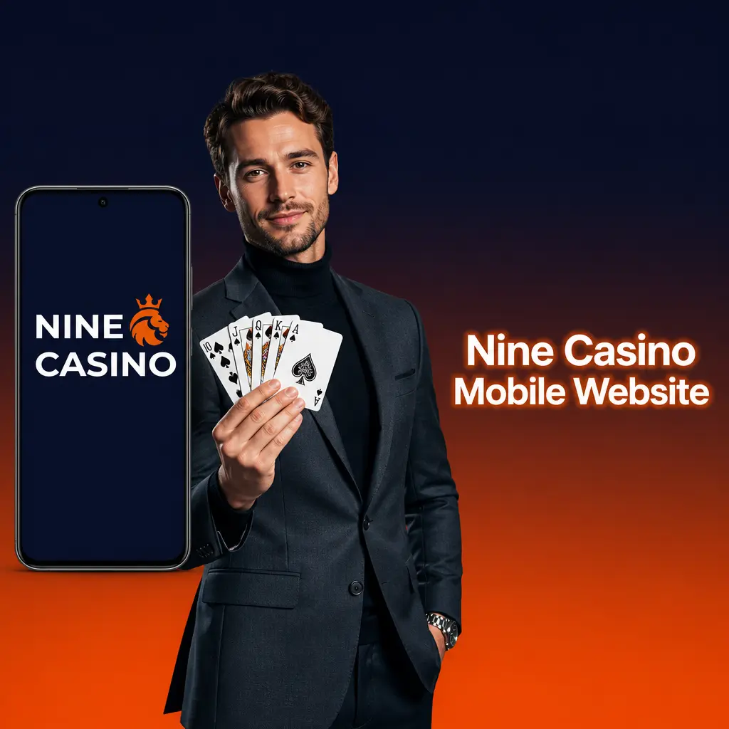 Nine Casino mobile website displayed on a smartphone